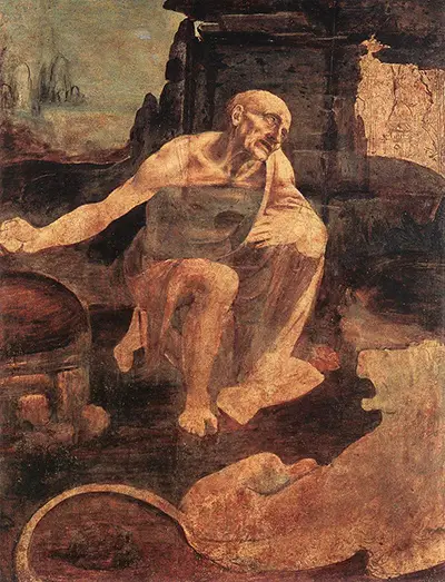St Jerome in de wildernis Leonardo da Vinci